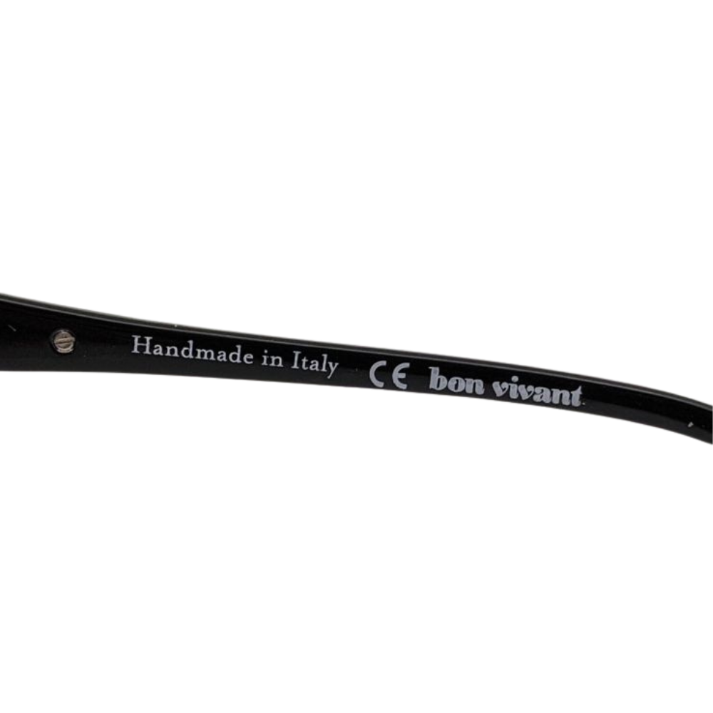 Bon Vivant Madeline 7044 Eyeglasses Frames Italy: Black & Gold Pebble