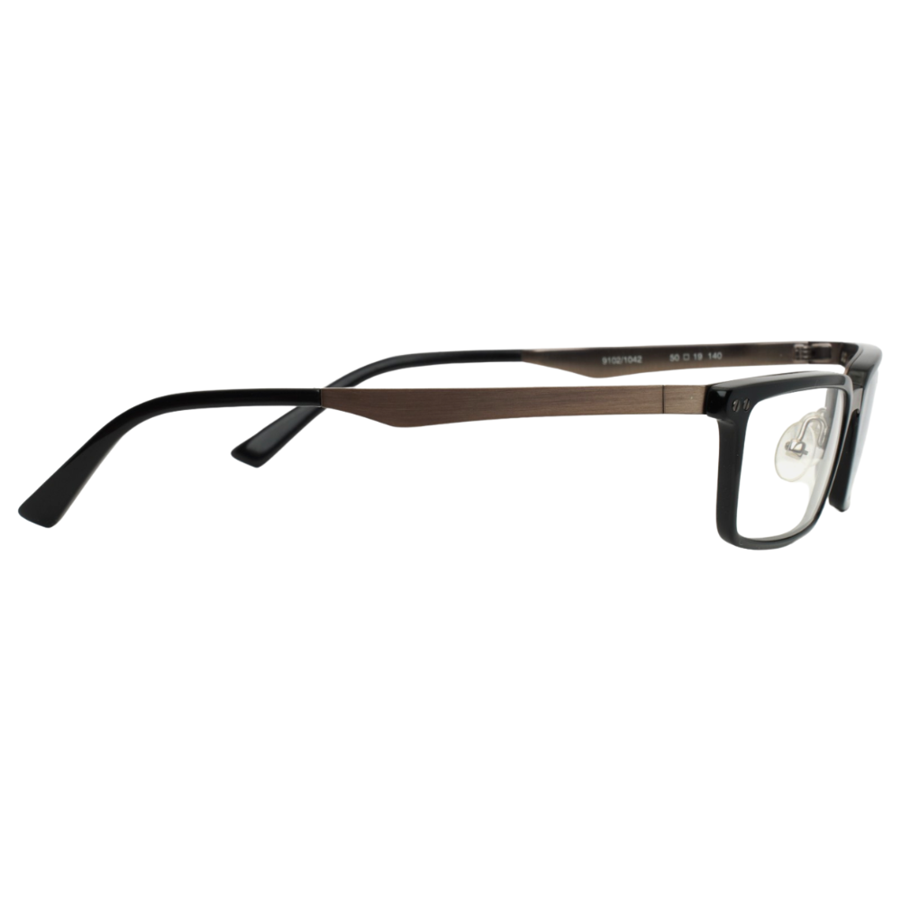 OGI Evolution 9102 1042 Black Silver Mens Rectangle Eyeglasses