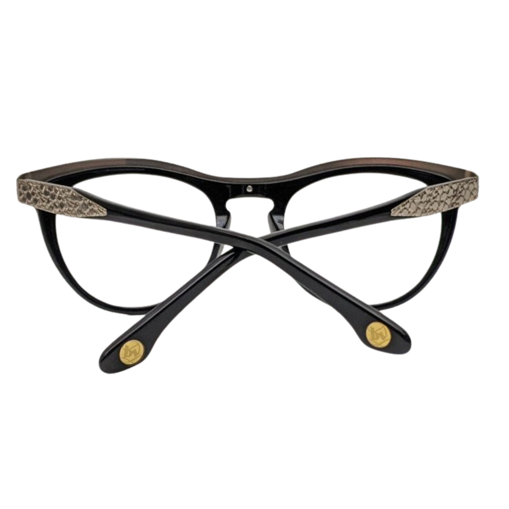 Bon Vivant Madeline 7044 Eyeglasses Frames Italy: Black & Gold Pebble