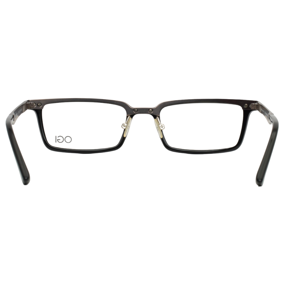 OGI Evolution 9102 1042 Black Silver Mens Rectangle Eyeglasses
