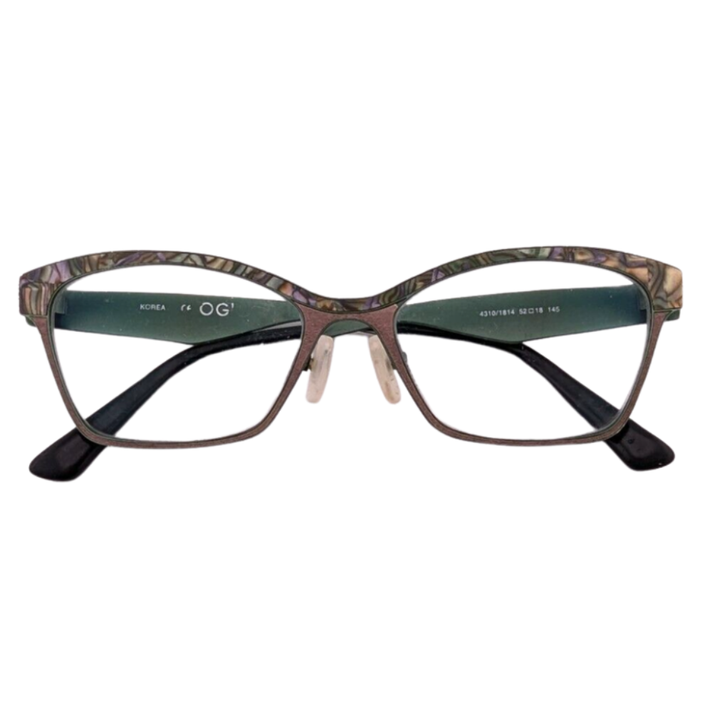 OGI Eyewear 4310/MARBLE GREY/Green/Abalone Eyeglasses Korea