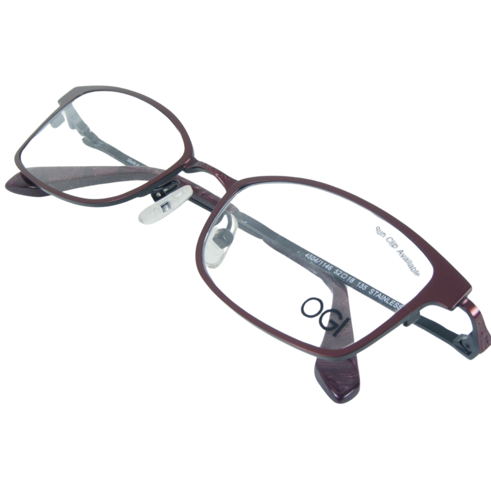 OGI EVOLUTION 4504 1146 BURGUNDY /BLACK/PURPLE/BLACK EYEGLASSES