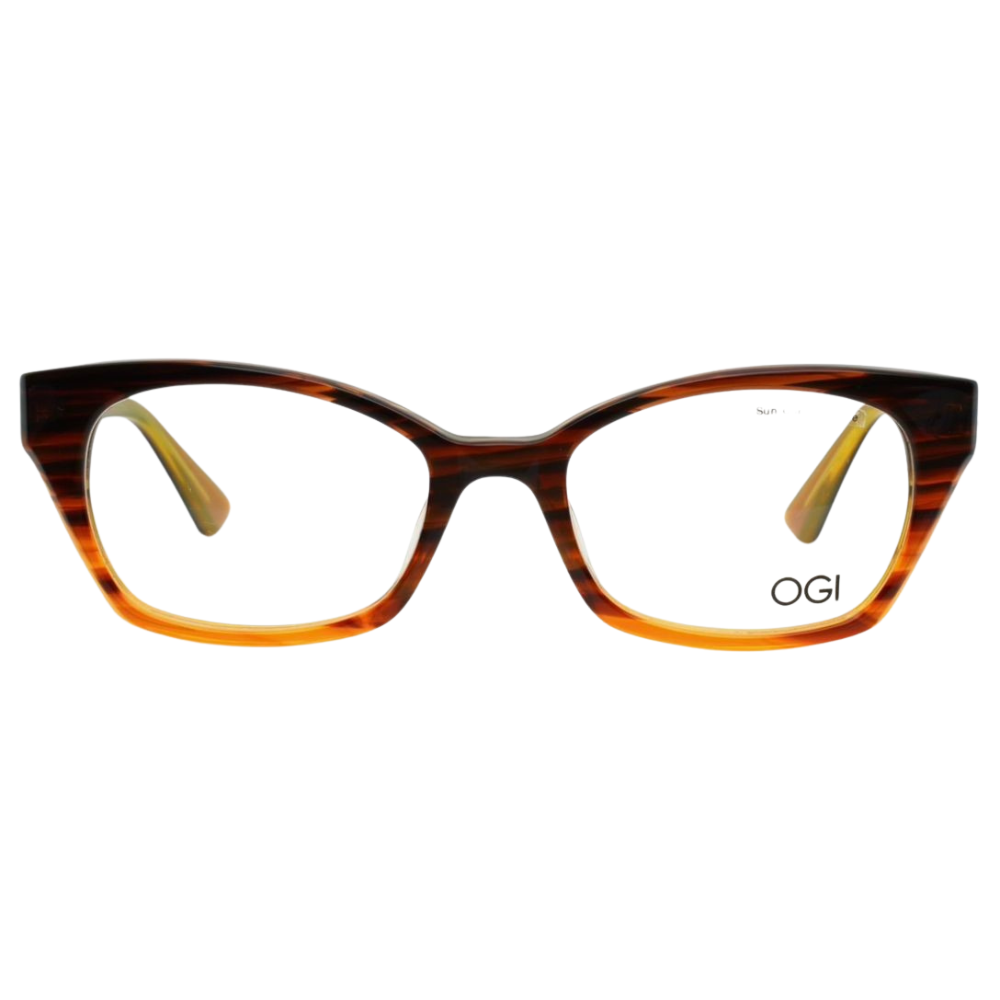 OGI Evolution 9206 1667 Brown Womens Semi Cat Eye Eyeglasses 50-18-140