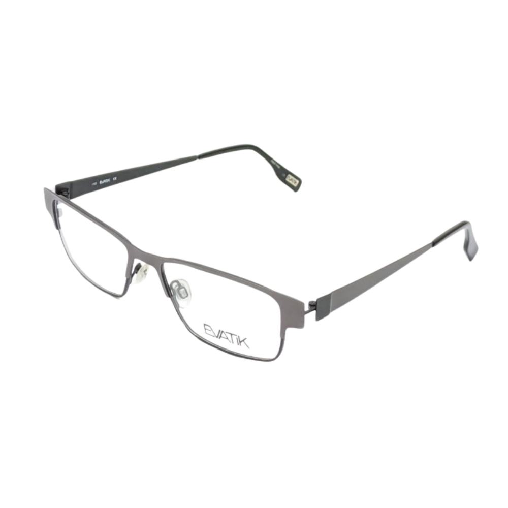 Evatik 9068  Rectangle Grey Black Men Eyeglasses 53mm