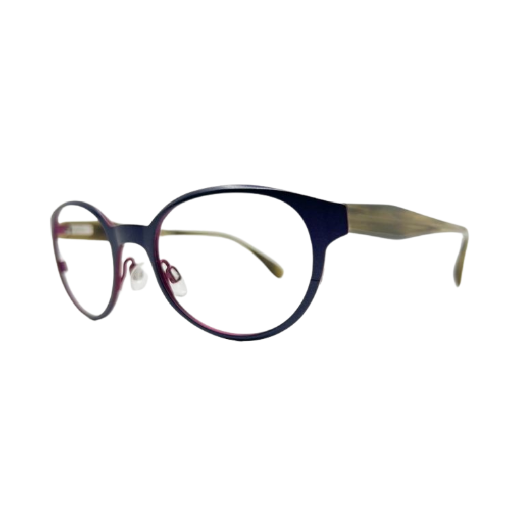 Cinzia Eyeglasses Frame Round Purple Metal CIN 5009 C3 eyeware
