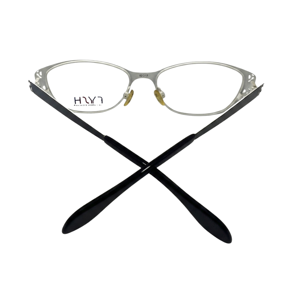 NOS Fysh 3509 Eyeglasses FRAMES 844 BLACK  white Cat Eye UK URBAN EYEWEAR
