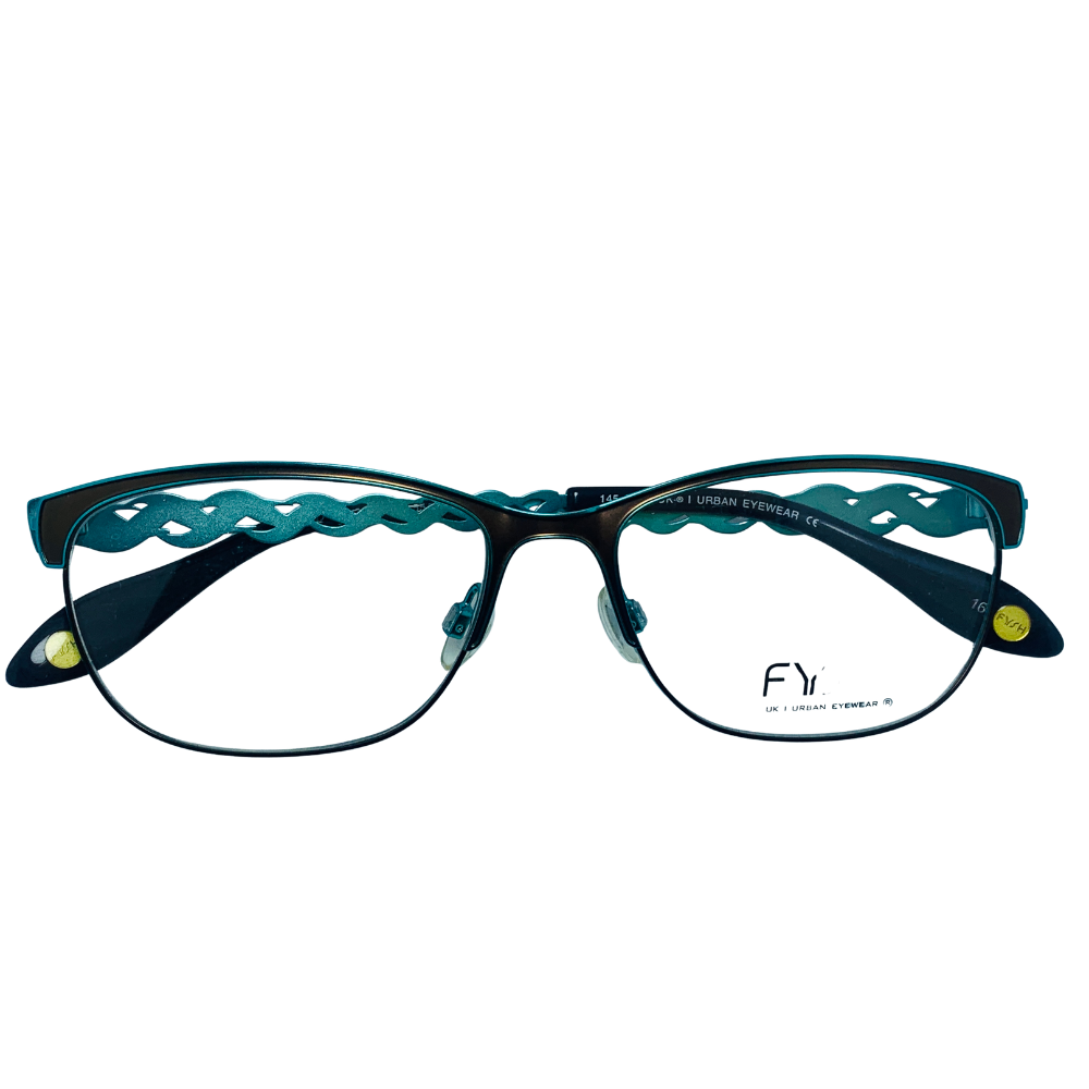 FYSH F-3563 663 BROWN TURQUOISE /PURPLE FUCHSIA Eyeglass