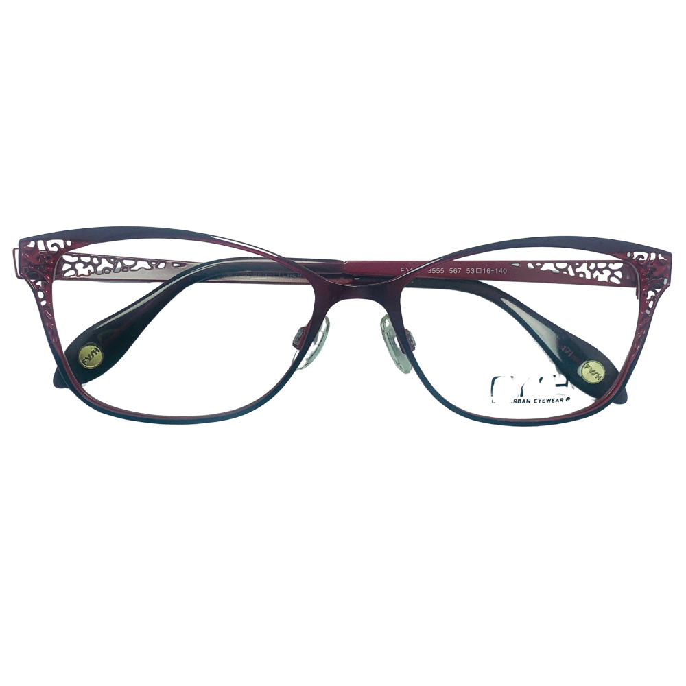 FYSH UK Urban Eyewear Eyeglasses Frame 3555 Women's Red Cat Eye