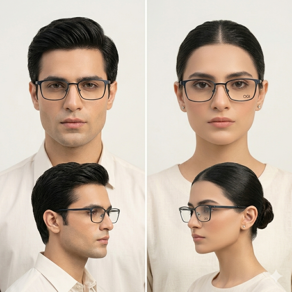 OGI 4320 1965 ATLANTIC BLUE New Optical Eyeglass Frames For Men Italy