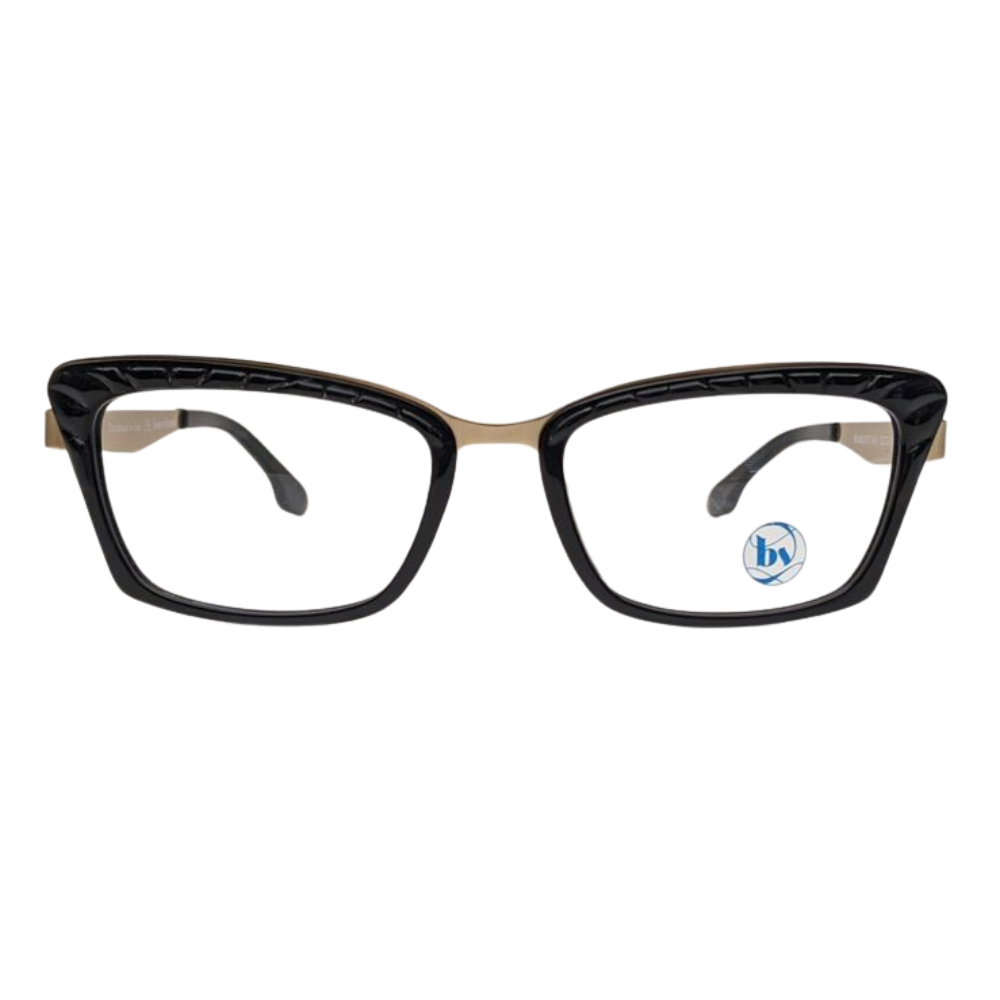 Bon Vivant Margot 7505 Butterfly Eyeglasses Frames Italy: Black & Gold