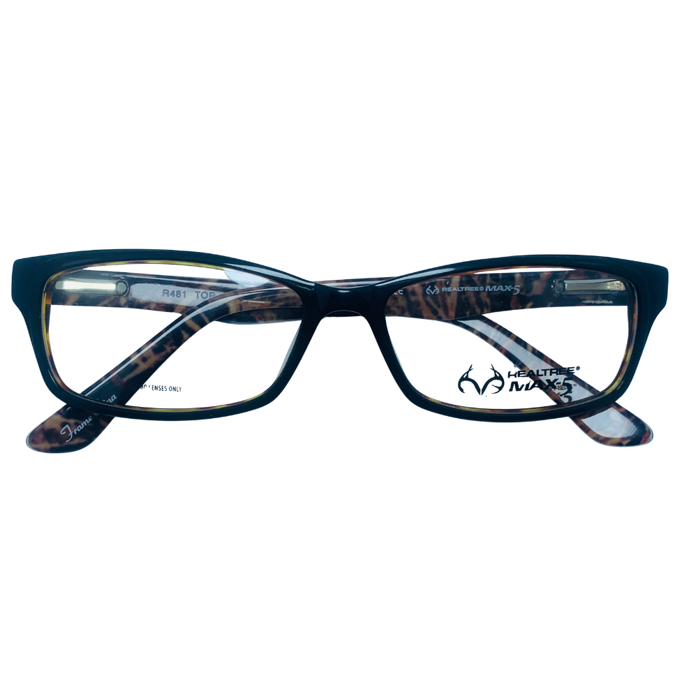 REAL TREE EYEGLASS FRAMES Style R481  Black Rectangle Fashion