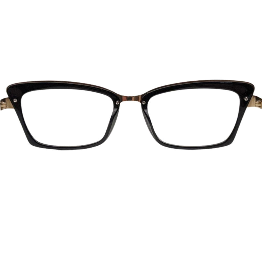 Bon Vivant Margot 7505 Butterfly Eyeglasses Frames Italy: Black & Gold