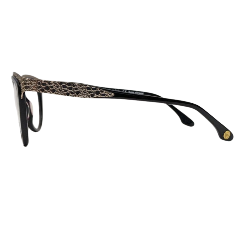 Bon Vivant Madeline 7044 Eyeglasses Frames Italy: Black & Gold Pebble