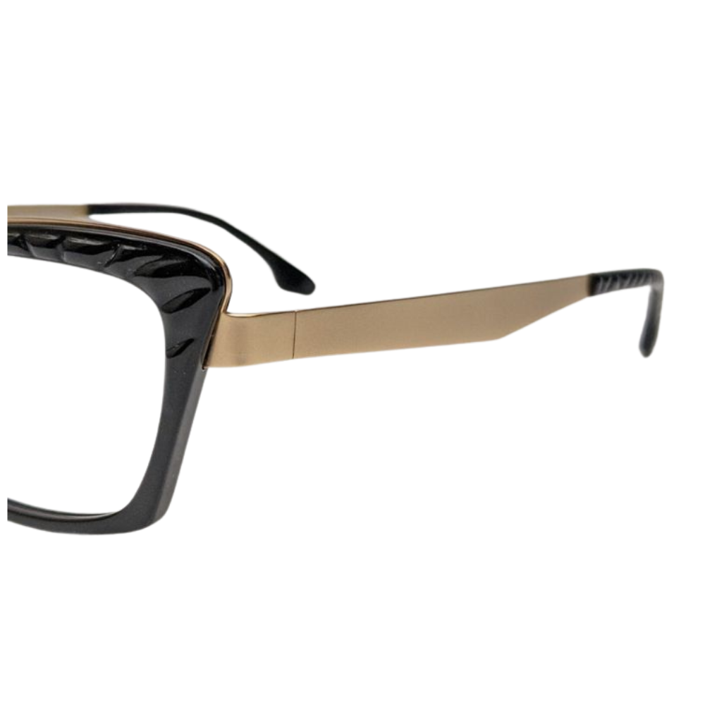 Bon Vivant Margot 7505 Butterfly Eyeglasses Frames Italy: Black & Gold