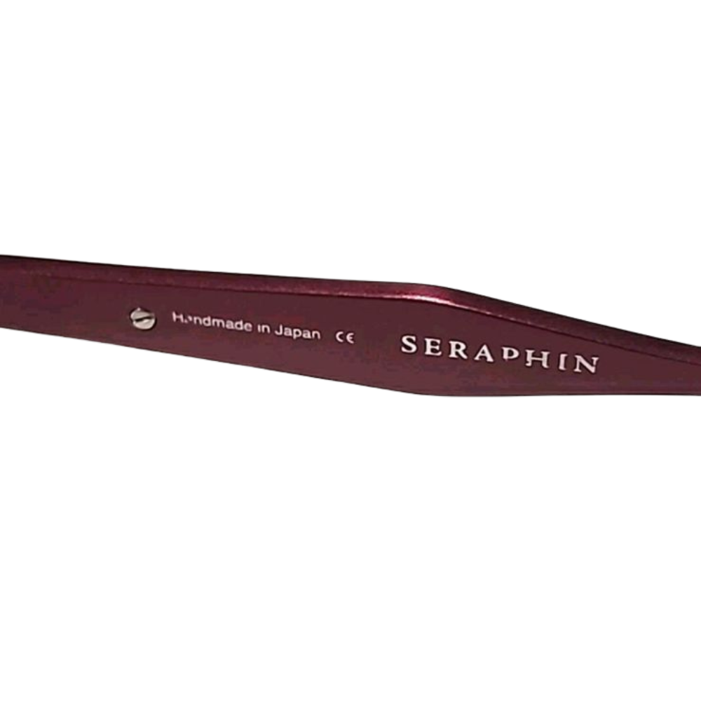 Seraphin Grand 8603 Burgundy Silver Metal Cat Eye Eyeglasses  Japan New