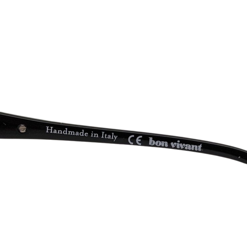 Bon Vivant Madeline 7044 Eyeglasses Frames Italy: Black & Gold Pebble
