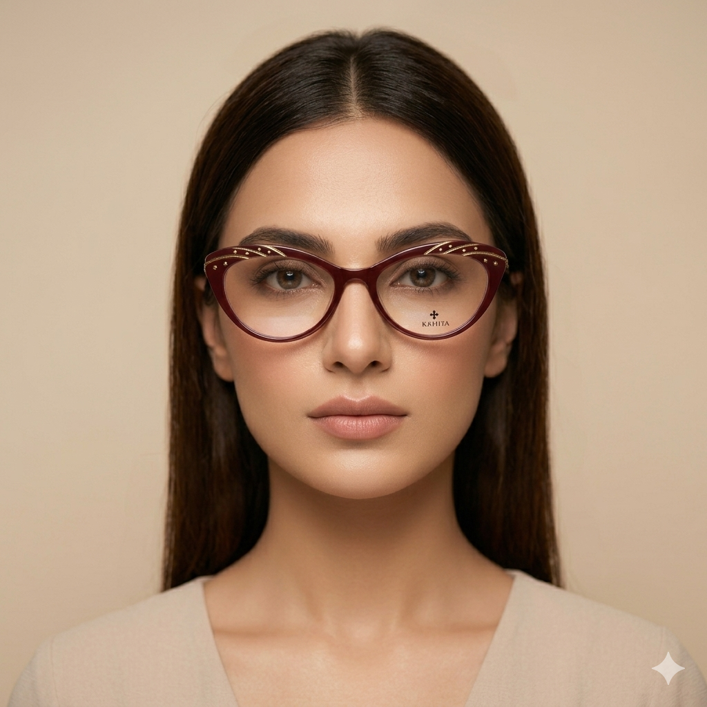 SERAPHIN Heather 8782 Women's Maroon Cat Eye Eyeglasses Frames