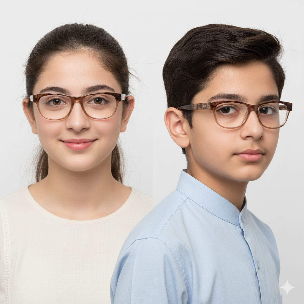 NEW FLOAT MILAN KIDS KP237 BROWN CRYSTAL AUTHENTIC EYEGLASSES