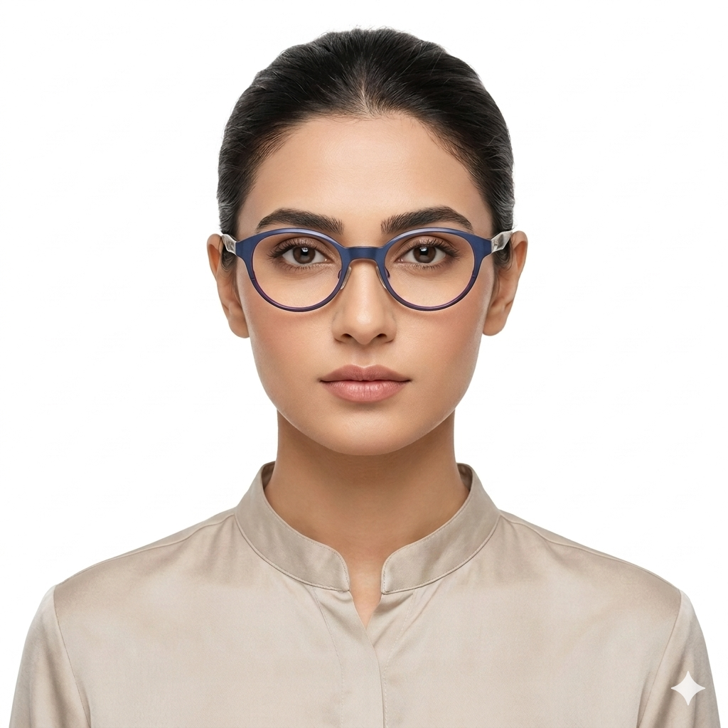Cinzia Eyeglasses Frame Round Purple Metal CIN 5009 C3 eyeware