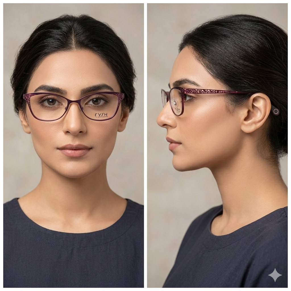 FYSH UK Urban Eyewear Eyeglasses Frame 3555 Women's Red Cat Eye