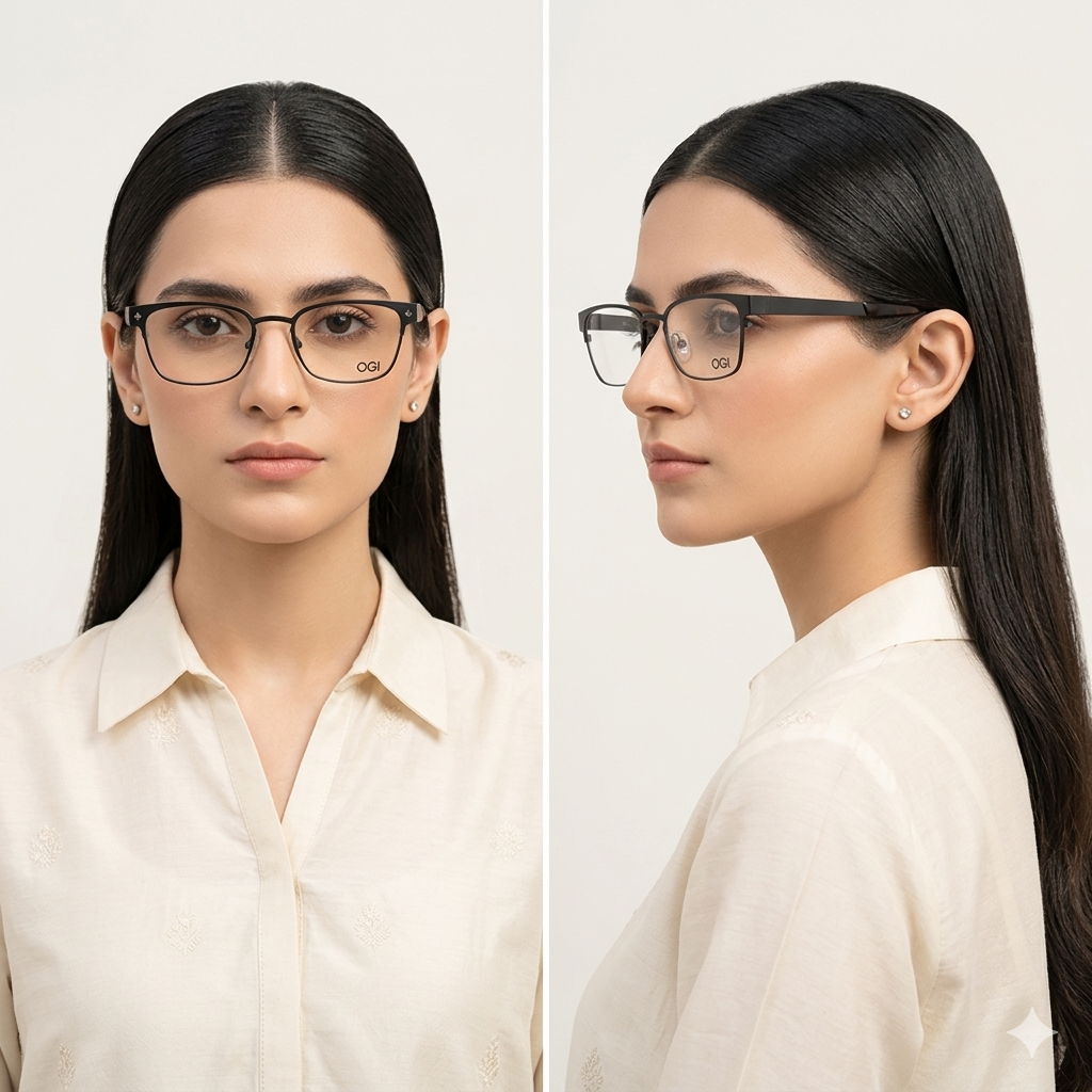 OGI EVOLUTION 4301 1593 DARK BROWN/Gunmetal Navy WEAVE EYEGLASSES