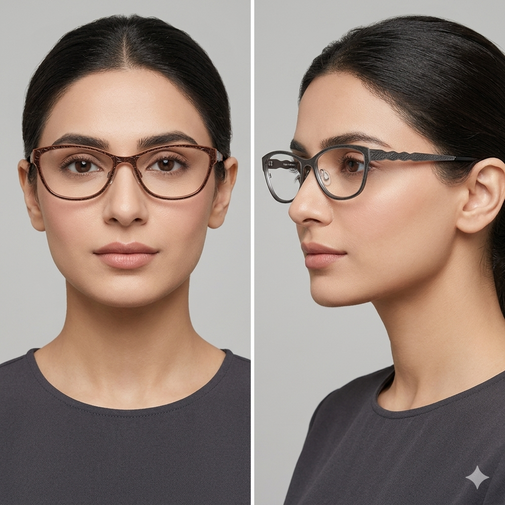 FYSH 3544 Eyeglass Frame BROWN CROCODILE