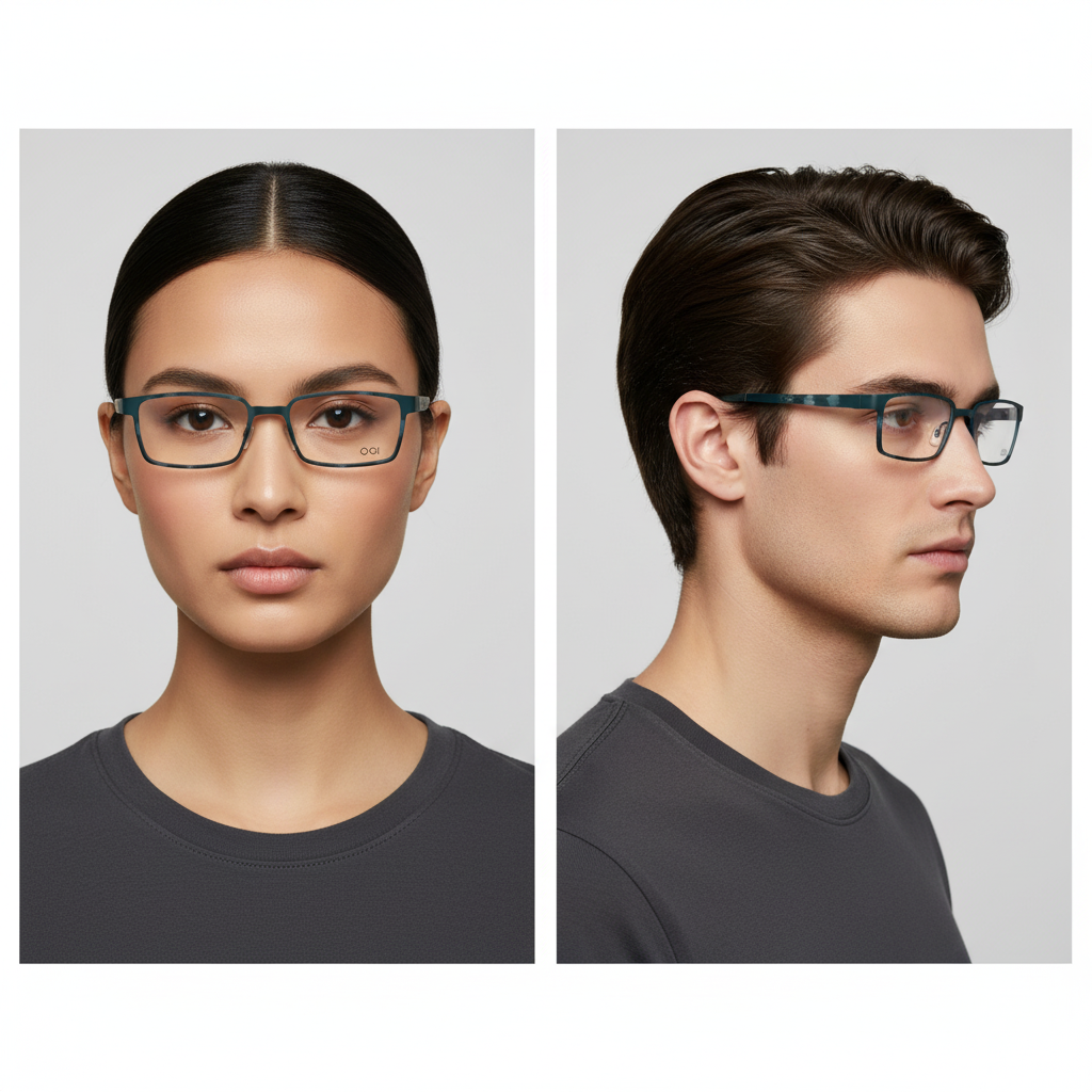 OGI Evolution 4808 1546 Black Fade Mens Rectangle Eyeglasse