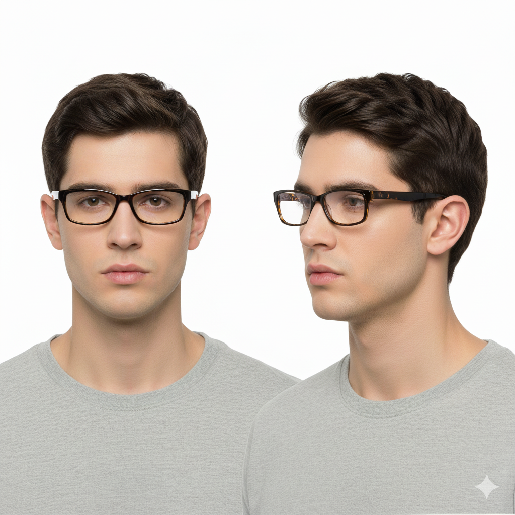 REAL TREE EYEGLASS FRAMES Style R481  Black Rectangle Fashion